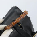 GUCCI Bamboo Backpack Leather Black Gold 003 1705 0030 Auth ka2738-7
