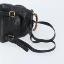 GUCCI Bamboo Backpack Leather Black Gold 003 1705 0030 Auth ka2738-9