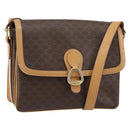 CELINE Macadam Canvas Shoulder Bag PVC Leather Brown Gold Auth ka274-1