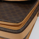 CELINE Macadam Canvas Shoulder Bag PVC Leather Brown Gold Auth ka274-9