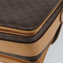 CELINE Macadam Canvas Shoulder Bag PVC Leather Brown Gold Auth ka274-15