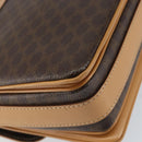 CELINE Macadam Canvas Shoulder Bag PVC Leather Brown Gold Auth ka274-16