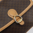 CELINE Macadam Canvas Shoulder Bag PVC Leather Brown Gold Auth ka274-17