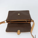 CELINE Macadam Canvas Shoulder Bag PVC Leather Brown Gold Auth ka274-10