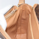 CELINE Macadam Canvas Shoulder Bag PVC Leather Brown Gold Auth ka274-19