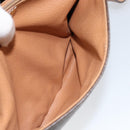 CELINE Macadam Canvas Shoulder Bag PVC Leather Brown Gold Auth ka274-24