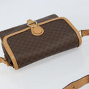CELINE Macadam Canvas Shoulder Bag PVC Leather Brown Gold Auth ka274-6