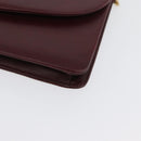 Christian Dior Chain Shoulder Bag Leather Bordeaux Gold Auth ka2740-10
