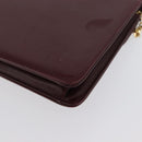 Christian Dior Chain Shoulder Bag Leather Bordeaux Gold Auth ka2740-12