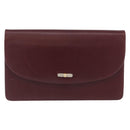 Christian Dior Chain Shoulder Bag Leather Bordeaux Gold Auth ka2740-2