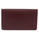 Christian Dior Chain Shoulder Bag Leather Bordeaux Gold Auth ka2740-3