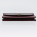 Christian Dior Chain Shoulder Bag Leather Bordeaux Gold Auth ka2740-8