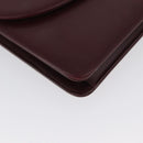 Christian Dior Chain Shoulder Bag Leather Bordeaux Gold Auth ka2740-9