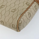 Christian Dior Honeycomb Canvas Shoulder Bag PVC Beige Gold Auth ka2753-12
