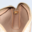 Christian Dior Honeycomb Canvas Shoulder Bag PVC Beige Gold Auth ka2753-18