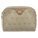 Christian Dior Honeycomb Canvas Shoulder Bag PVC Beige Gold Auth ka2753-2