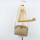 Christian Dior Honeycomb Canvas Shoulder Bag PVC Beige Gold Auth ka2753-20