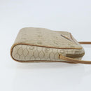 Christian Dior Honeycomb Canvas Shoulder Bag PVC Beige Gold Auth ka2753-4