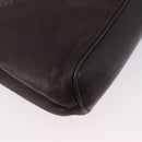 BALLY Shoulder Bag Leather Dark Brown Gold Auth ka2757-15