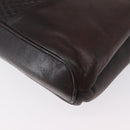 BALLY Shoulder Bag Leather Dark Brown Gold Auth ka2757-16