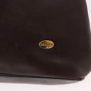 BALLY Shoulder Bag Leather Dark Brown Gold Auth ka2757-17