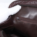 BALLY Shoulder Bag Leather Dark Brown Gold Auth ka2757-21