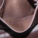 BALLY Shoulder Bag Leather Dark Brown Gold Auth ka2757-22