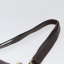 BALLY Shoulder Bag Leather Dark Brown Gold Auth ka2757-9
