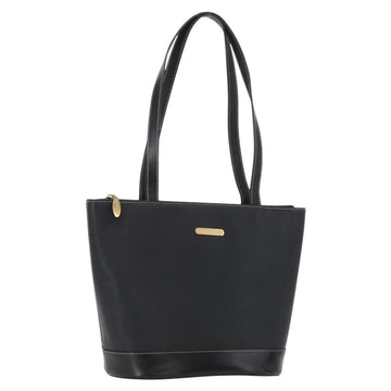 BURBERRY Tote Bag Leather Black Gold Auth ka2760