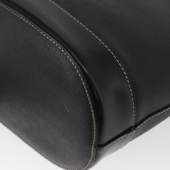 BURBERRY Tote Bag Leather Black Gold Auth ka2760