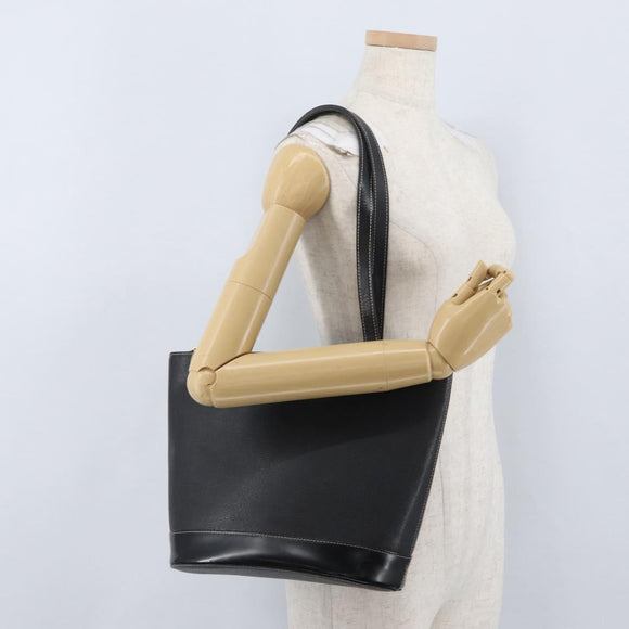 BURBERRY Tragetasche Leder Schwarz Gold Original ka2760
