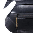 CELINE Horsebit Shoulder Bag Leather Black Gold Auth ka2765-19