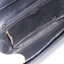 CELINE Horsebit Shoulder Bag Leather Black Gold Auth ka2765-11