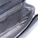 CELINE Horsebit Shoulder Bag Leather Black Gold Auth ka2765-20