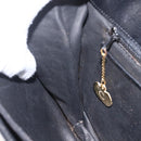 CELINE Horsebit Shoulder Bag Leather Black Gold Auth ka2765-21