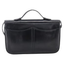 CELINE Horsebit Shoulder Bag Leather Black Gold Auth ka2765-2