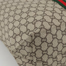 GUCCI GG Plus Supreme Web Sherry Line Tote Bag PVC Beige Red Green Auth ka2768-14