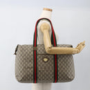GUCCI GG Plus Supreme Web Sherry Line Tote Bag PVC Beige Red Green Auth ka2768-18