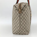 GUCCI GG Plus Supreme Web Sherry Line Tote Bag PVC Beige Red Green Auth ka2768-3