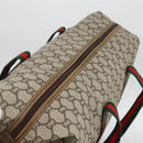 GUCCI GG Plus Supreme Web Sherry Line Tote Bag PVC Beige Red Green Auth ka2768-6
