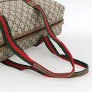 GUCCI GG Plus Supreme Web Sherry Line Tote Bag PVC Beige Red Green Auth ka2768-7