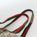 GUCCI GG Plus Supreme Web Sherry Line Tote Bag PVC Beige Red Green Auth ka2768-8