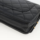 CHANEL Matelasse Chain Shoulder Bag Lamb Skin Black Gold CC Auth ka2771A-16
