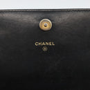 CHANEL Matelasse Chain Shoulder Bag Lamb Skin Black Gold CC Auth ka2771A-20
