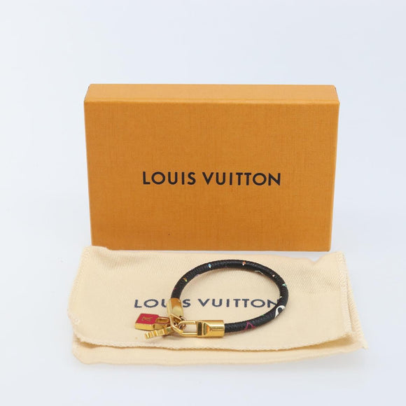 LOUIS VUITTON Multicolor Bra Rubbed Lach It Bracelet Black M6603F Auth ka2772M