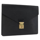 LOUIS VUITTON Epi Porte Documents・Senatur Briefcase Black M54452 Auth ka2779-1