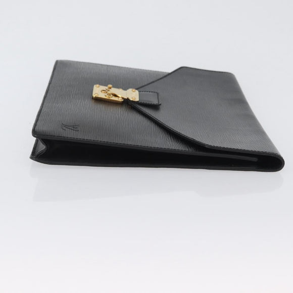 LOUIS VUITTON Epi Porte Documents・Senatur Briefcase Black M54452 Auth ka2779