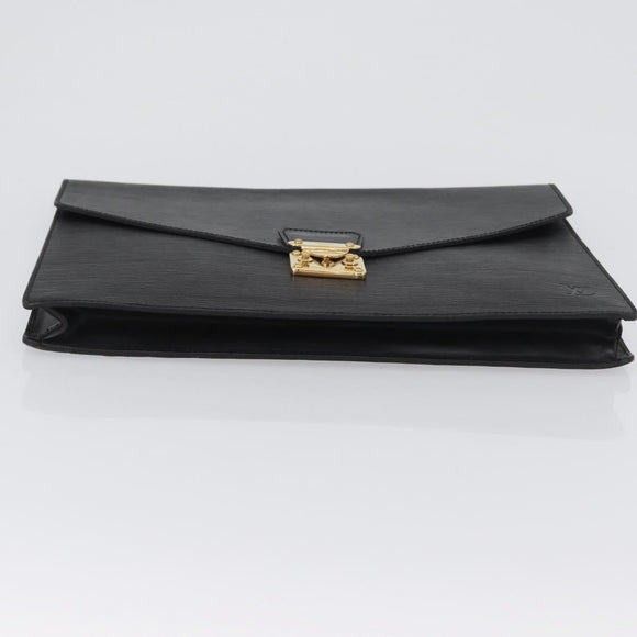 LOUIS VUITTON Epi Porte Documents・Senatur Briefcase Black M54452 Auth ka2779