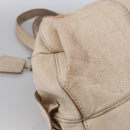 CELINE Boston Bag Leather White Silver Auth ka2783-15