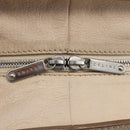 CELINE Boston Bag Leather White Silver Auth ka2783-18